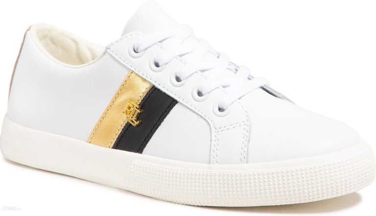 Lauren Ralph Lauren Sneakersy – Janson Ii Sk Vlc 802828027002 Wht/Blk/Gd
