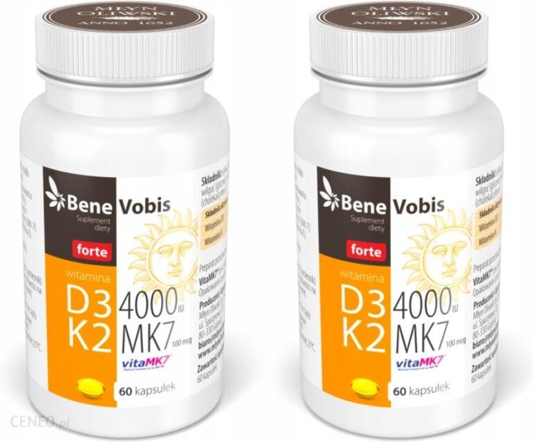 Młyn Oliwski Bene Vobis Witamina D3 FORTE 4000IU + K2 MK7 100mcg 120 kaps