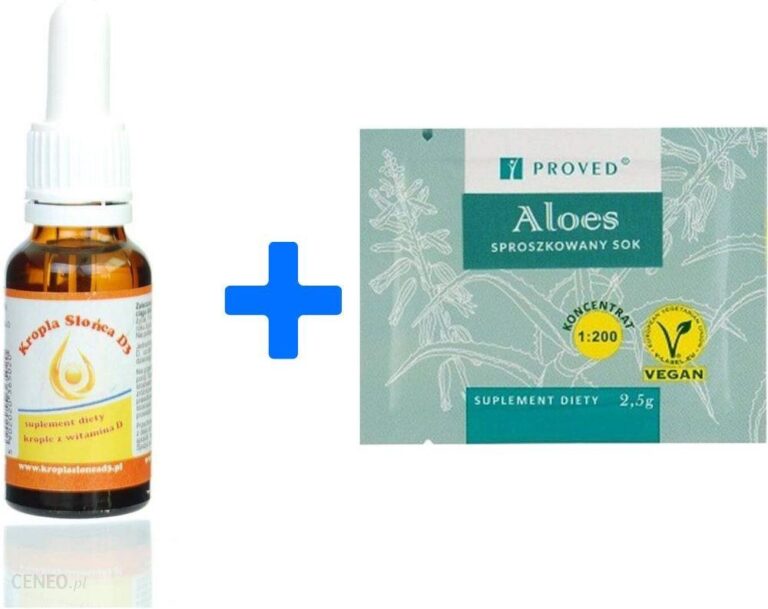 Proved Witamina D3 20ml Żółta + Aloes Sproszkowany Sok Koncentrat 1:200 2,5g
