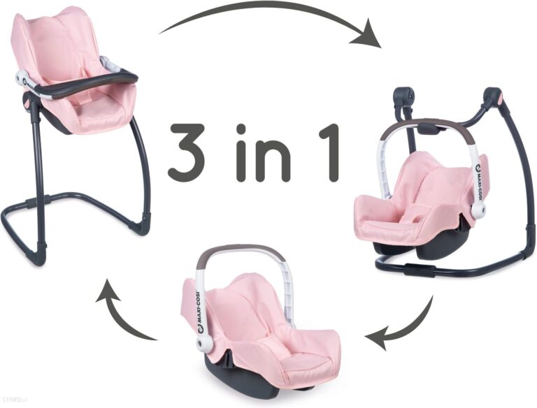 Smoby Krzesełko Do Karmienia Maxi Cosy Quinny 3W1 Dla Lalki Nosidełko Bujak
